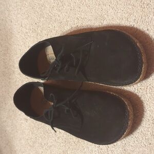 Birkenstock Gary suede black tie shoes loafers 41 mens 8 women's 10